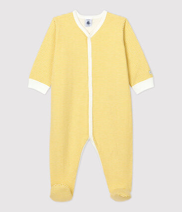 PETIT BATEAU - Dors-bien bébé milleraies jaune en coton biologique
